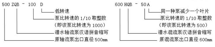 潜水轴流泵型号表达方式